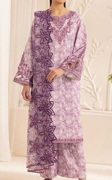 Mohagni Lilac/Off White Lawn Suit | Pakistani Lawn Dress in USA- Image 1