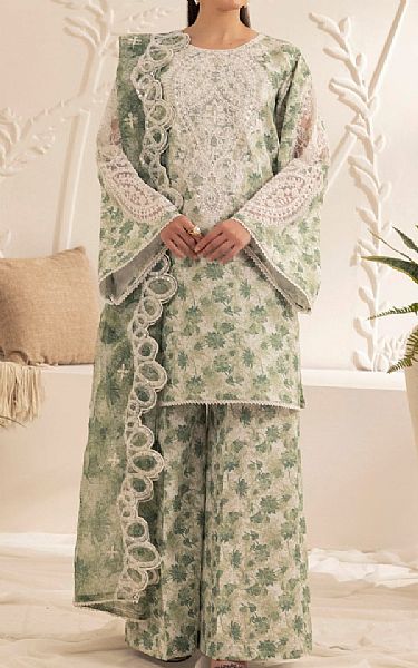 Mohagni Sage Green Lawn Suit | Pakistani Lawn Dress in USA- Image 1