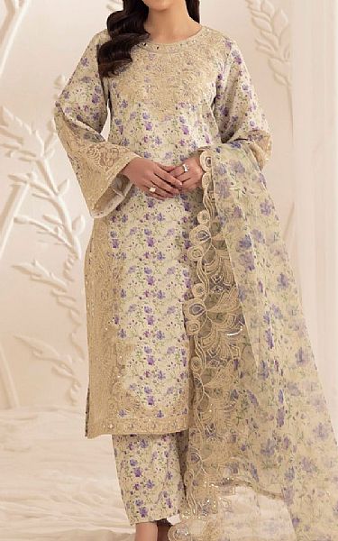 Mohagni Off White Lawn Suit | Pakistani Lawn Dress in USA- Image 1