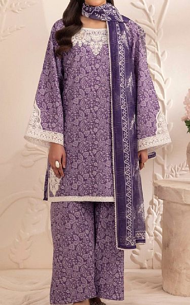Mohagni Dusty Purple Lawn Suit | Pakistani Lawn Dress in USA- Image 1