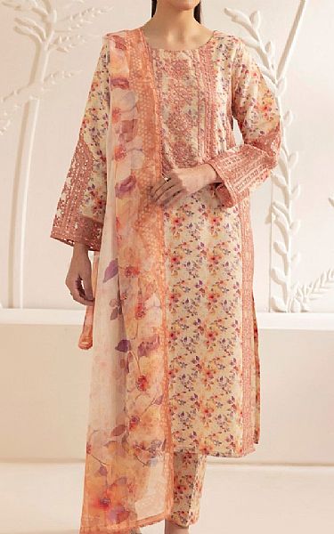 Mohagni Off White Lawn Suit | Pakistani Lawn Dress in USA- Image 1