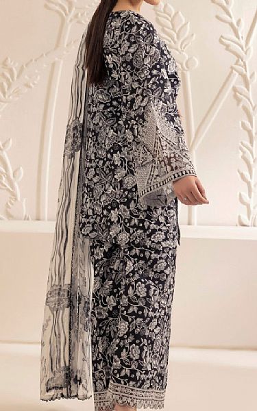Mohagni Black/Off White Lawn Suit | Pakistani Lawn Dress in USA- Image 2