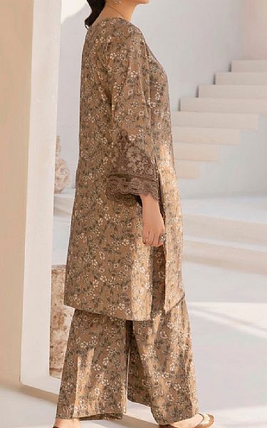 Mohagni Beige Dhanak Suit (2 Pcs) | Pakistani Winter Dresses in USA- Image 2