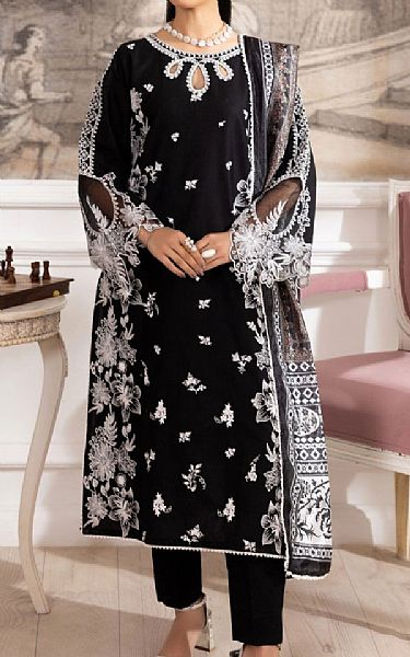 Mohagni Black Lawn Suit | Pakistani Lawn Dress in USA- Image 1