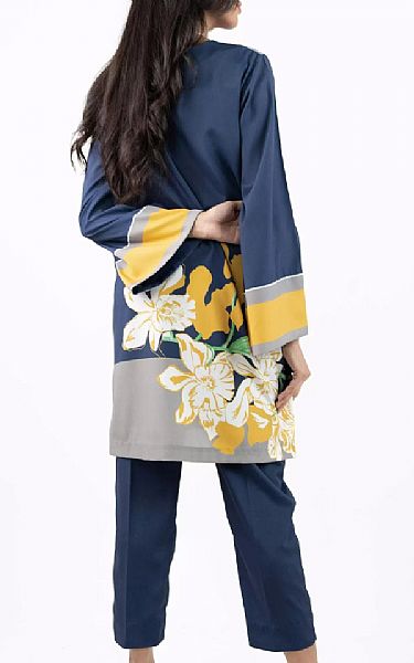 Mor To Go Color Block Blue | Pakistani Pret Wear Clothing by Mor To Go- Image 2