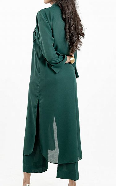 Mor To Go Green Retro | Pakistani Pret Wear Clothing by Mor To Go- Image 2