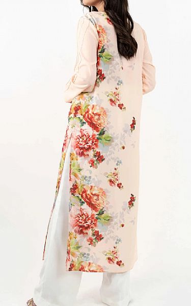 Mor To Go Long Peach Floral | Pakistani Pret Wear Clothing by Mor To Go- Image 2