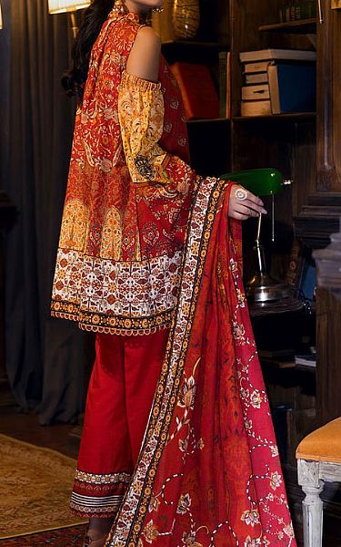 Motifz Red Khaddar Suit | Pakistani Dresses in USA- Image 2