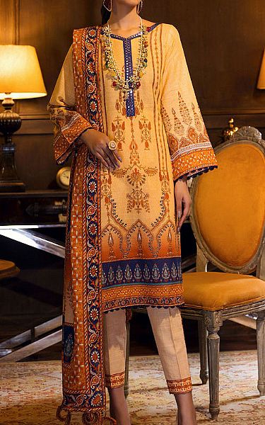 Motifz Sand Gold Khaddar Suit | Pakistani Dresses in USA- Image 1