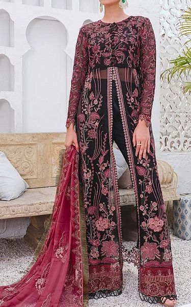 Motifz Black Crinkle Chiffon Suit | Pakistani Dresses in USA- Image 1