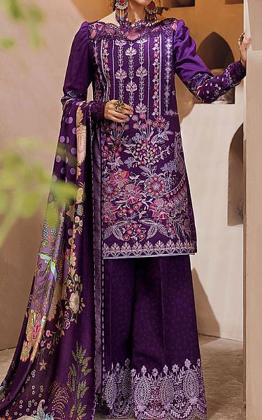 Motifz Purple Linen Suit | Pakistani Dresses in USA- Image 1