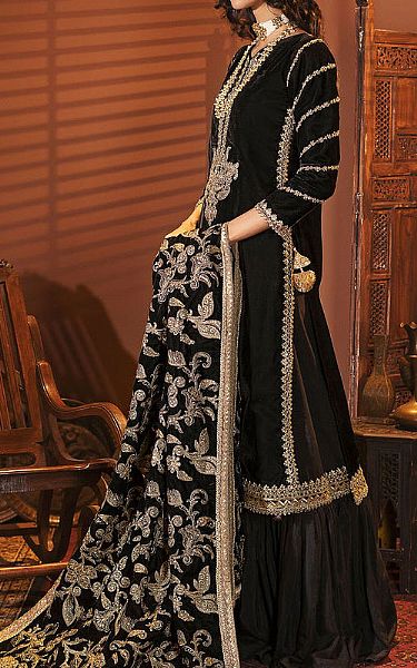 Motifz Black Velvet Suit | Pakistani Dresses in USA- Image 2