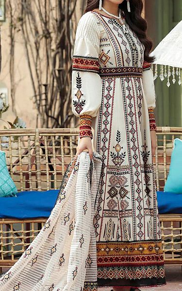 Motifz Off-white Lawn Suit | Pakistani Dresses in USA- Image 1