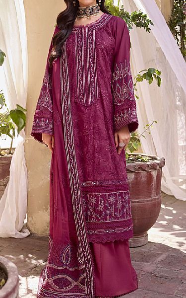 Motifz Egg Plant Lawn Suit | Pakistani Lawn Dress in USA- Image 1