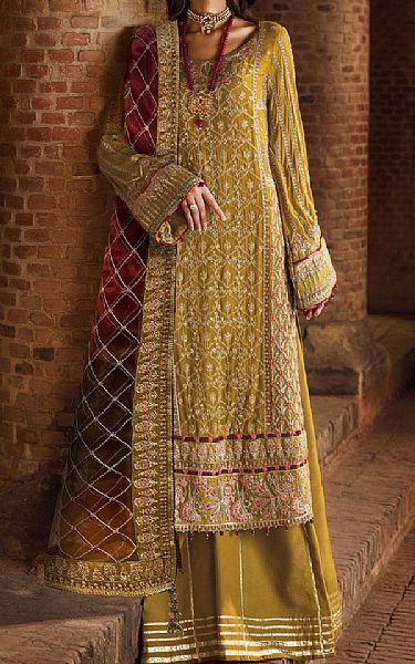 Motifz Olive Crinkle Chiffon Suit | Pakistani Embroidered Chiffon Dresses USA- Image 1