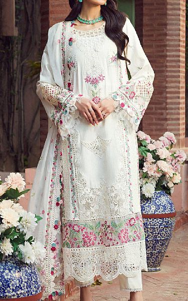 Motifz White Lawn Suit | Pakistani Lawn Suits- Image 1