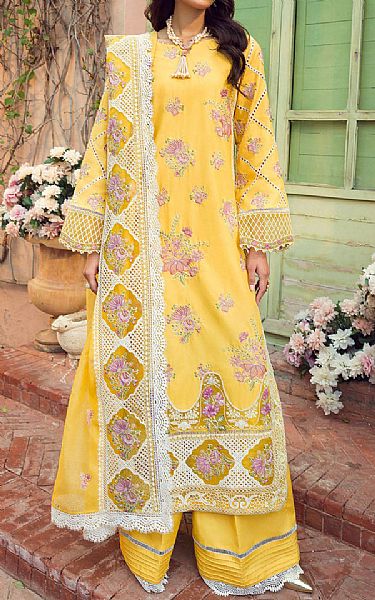 Motifz Yellow Lawn Suit | Pakistani Lawn Suits- Image 1