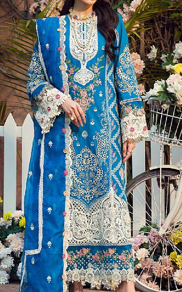 Motifz French Blue Lawn Suit | Pakistani Lawn Suits- Image 1