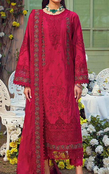 Motifz Bright Maroon Lawn Suit | Pakistani Lawn Suits- Image 1