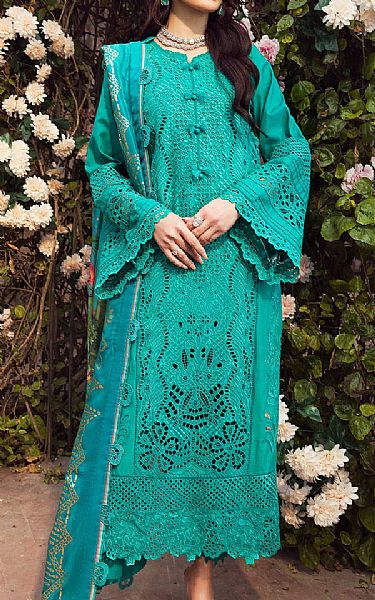 Motifz Teal Lawn Suit | Pakistani Lawn Suits- Image 1