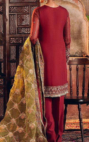 Motifz Crimson Crinkle Chiffon Suit | Pakistani Embroidered Chiffon Dresses USA- Image 2