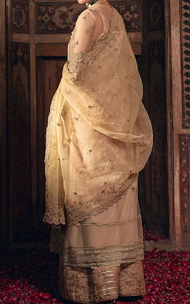 Motifz Peach Net Suit | Pakistani Embroidered Chiffon Dresses USA- Image 2