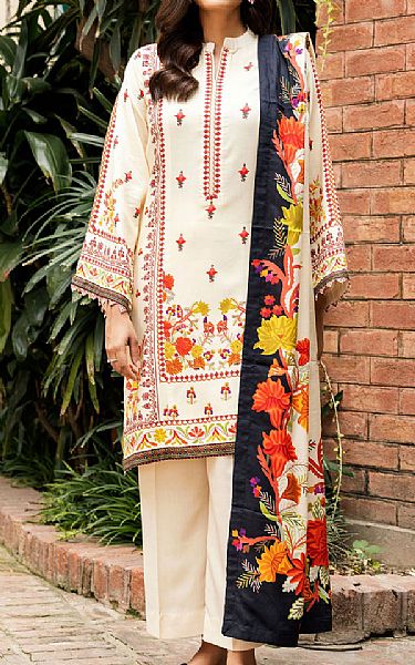Motifz Ivory Linen Suit | Pakistani Winter Dresses in USA- Image 1