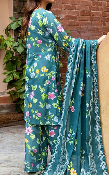 Motifz Dark Turquoise Cambric Suit | Pakistani Winter Dresses in USA- Image 2