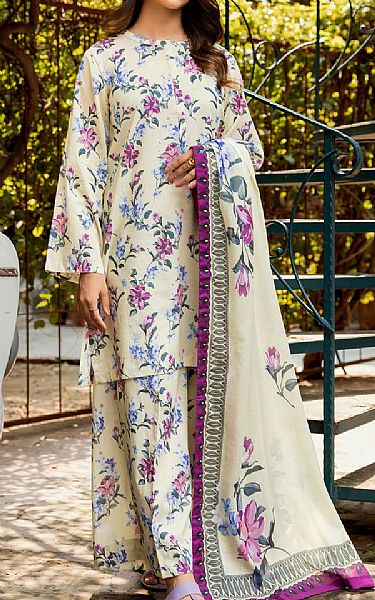 Motifz Off-white Cambric Suit | Pakistani Winter Dresses in USA- Image 1