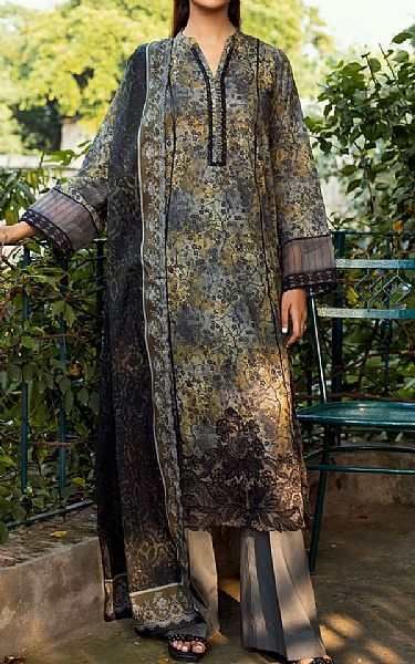 Motifz Charcoal Grey Cambric Suit | Pakistani Winter Dresses in USA- Image 1