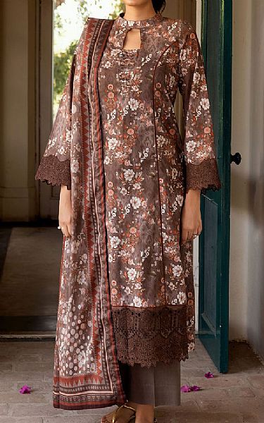 Motifz Chestnut Cambric Suit | Pakistani Winter Dresses in USA- Image 1