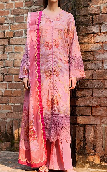 Motifz Tea Pink Cambric Suit | Pakistani Winter Dresses in USA- Image 1