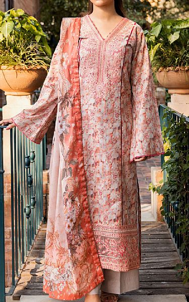 Motifz Peach Cambric Suit | Pakistani Winter Dresses in USA- Image 1