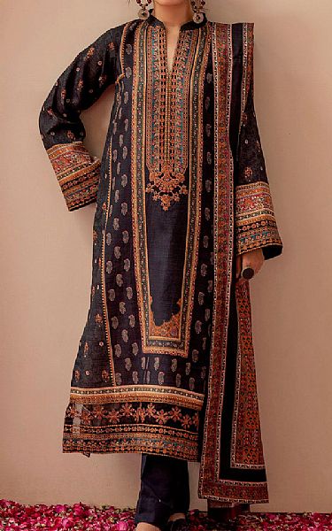 Motifz Indigo Khaddar Suit | Pakistani Winter Dresses in USA- Image 1