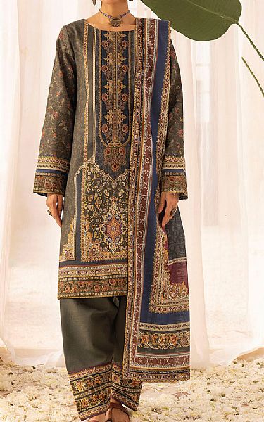 Motifz Grey Khaddar Suit | Pakistani Winter Dresses in USA- Image 1