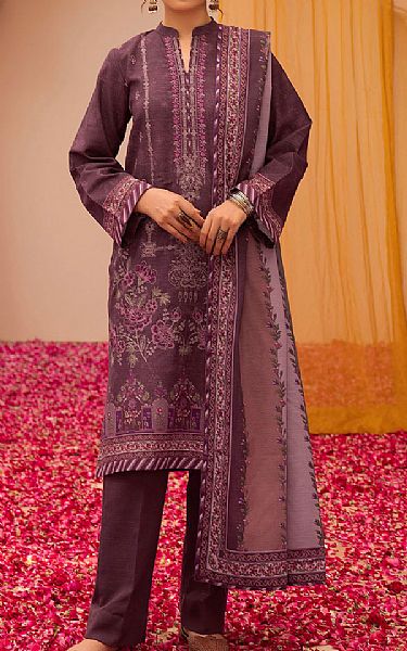 Motifz Plum Khaddar Suit | Pakistani Winter Dresses in USA- Image 1