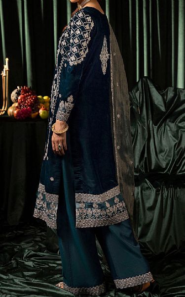 Motifz Teal Velvet Suit | Pakistani Winter Dresses in USA- Image 2