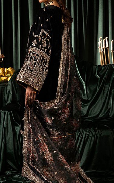 Motifz Black Velvet Suit | Pakistani Winter Dresses in USA- Image 2
