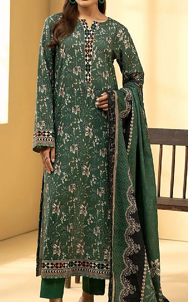 Motifz Green Khaddar Suit | Pakistani Winter Dresses in USA- Image 1