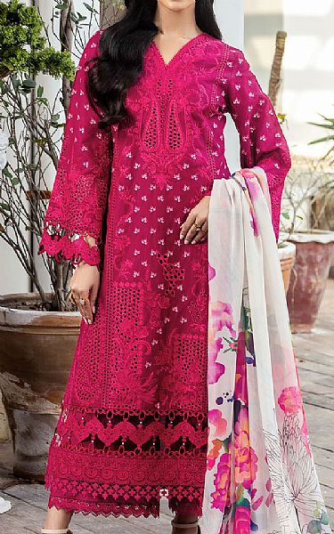 Motifz Hot Pink Lawn Suit | Pakistani Lawn Dress in USA- Image 1