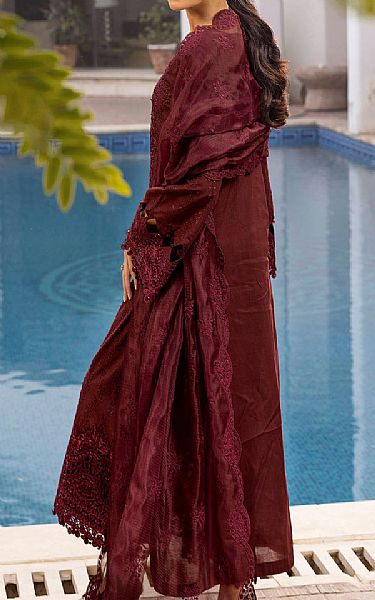 Motifz Maroon Lawn Suit | Pakistani Lawn Dress in USA- Image 2