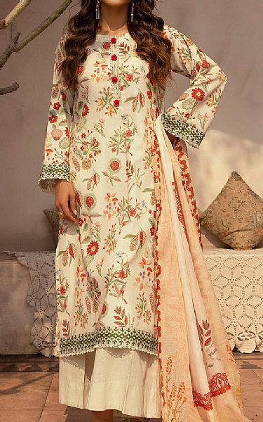 Motifz Off-white Lawn Suit | Pakistani Lawn Dress in USA- Image 1