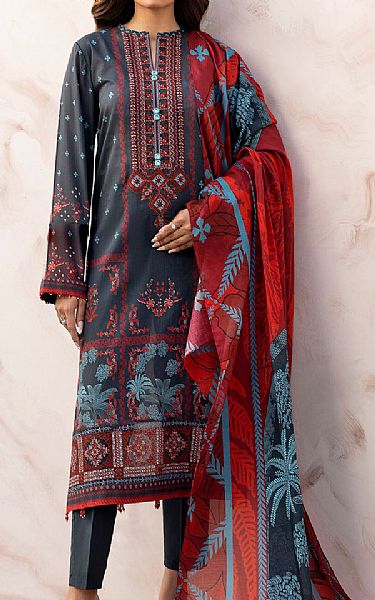 Motifz Charcoal Lawn Suit | Pakistani Lawn Dress in USA- Image 1