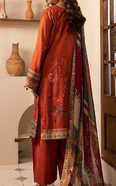 Motifz Safety Orange Lawn Suit | Pakistani Lawn Dress in USA- Image 2