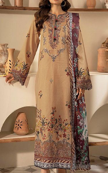 Motifz Beige Lawn Suit | Pakistani Lawn Dress in USA- Image 1