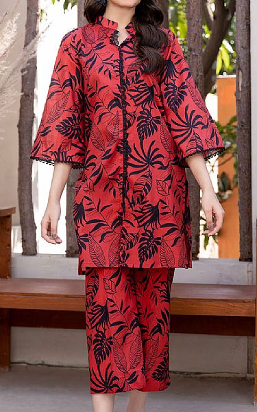 Motifz Red/Black Lawn Suit (2 Pcs) | Pakistani Lawn Dress in USA- Image 1
