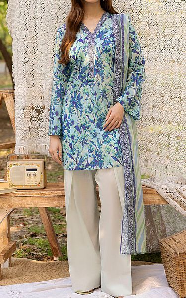 Motifz Turquoise/Blue Lawn Suit | Pakistani Lawn Dress in USA- Image 1