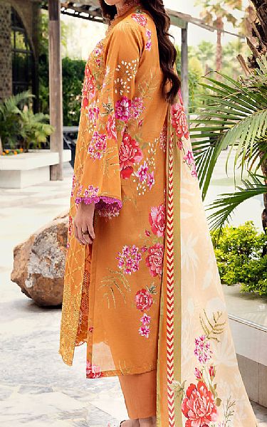 Motifz Orange Lawn Suit | Pakistani Lawn Dress in USA- Image 2