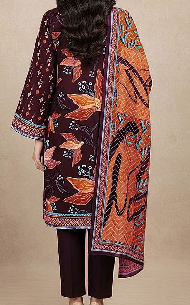 Motifz Maroon Khaddar Suit | Pakistani Winter Dresses in USA- Image 2