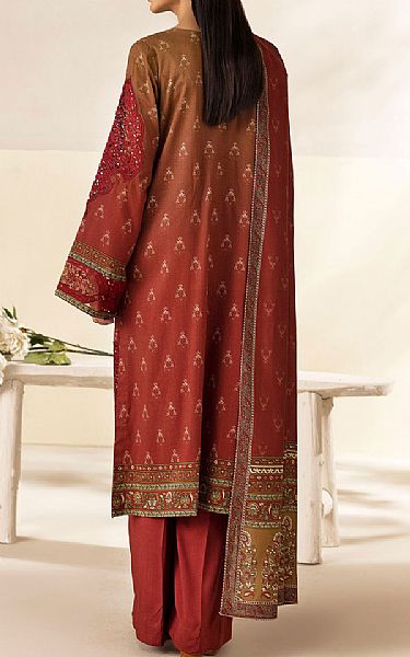 Motifz Rust Linen Suit | Pakistani Winter Dresses in USA- Image 2